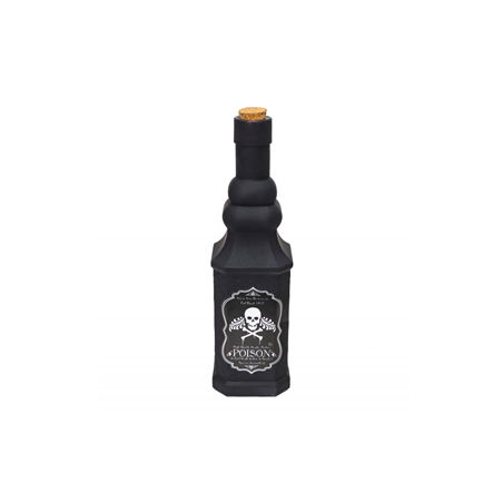 Bouteille en verre noire Poison Halloween 6 x 6 x 24cm Bouteille en verre noire Poison Halloween 6 x 6 x 24cm