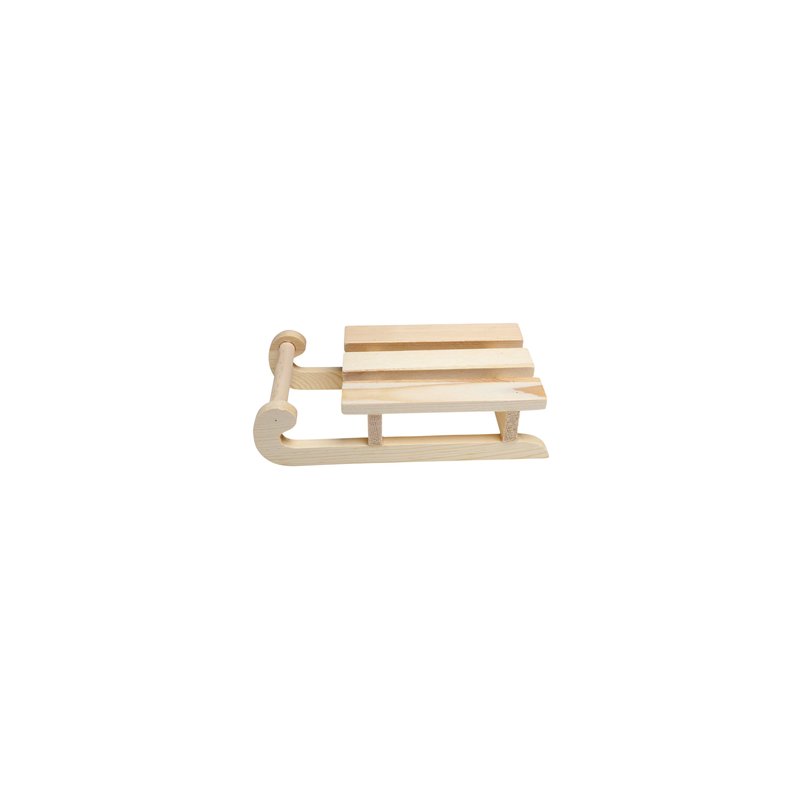 Luge en bois brut 19,5 x 10 cm