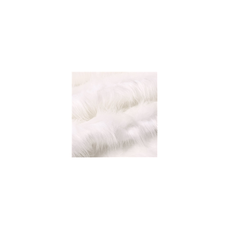 Tissu fourrure blanche - Larg. 160cm - Ep 45mm  (vendu au mètre)