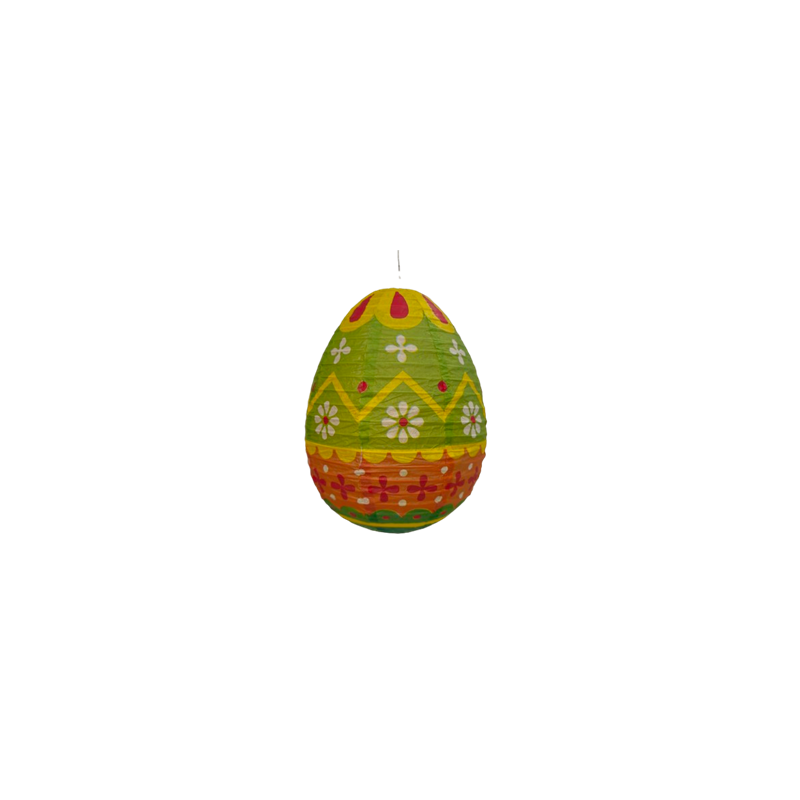 Lampion Oeuf - papier/metal - Diam 21cm Haut 30cm