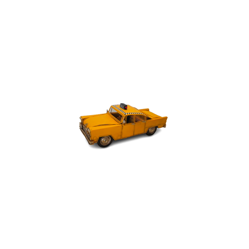 Taxi Jaune new-yorkais en métal - 25 x 10 x 9,5 cm