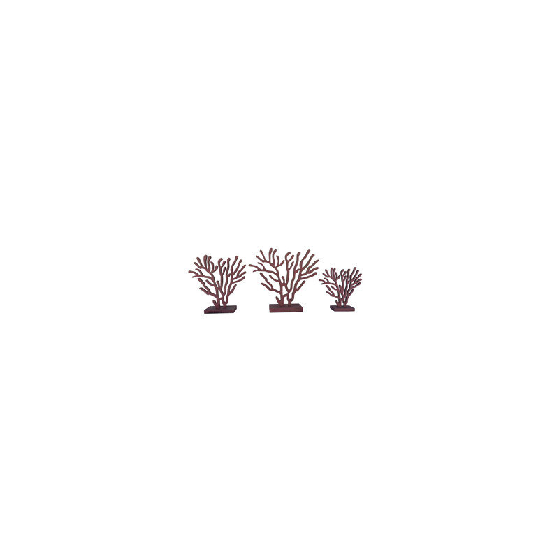 Coraux en bois - lot de 3 tailles 17cm - 23cm - 25cm - Différents coloris