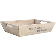 Manne en bois teinté Ma Région 38 x 28 x 9cm