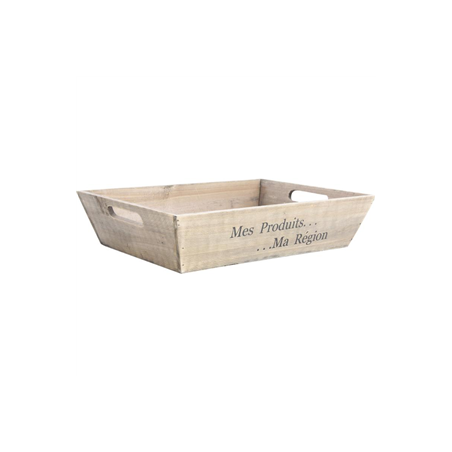 Manne en bois teinté Ma Région 38 x 28 x 9cm