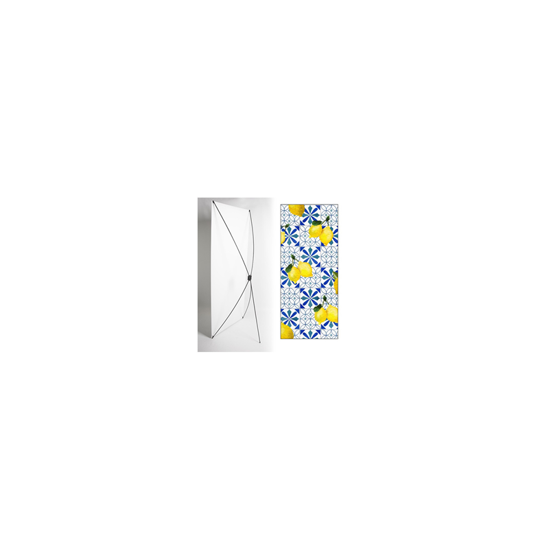 Kakemono Italie Faïence Citron 180 x 80 cm sur Toile M1 avec structure X- Banner