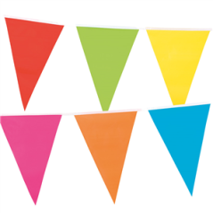Guirlande Kermesse multicolore classique fanions 30 x 20cm PE - Long. 10m