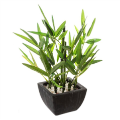 Bambou artificiel en pot noir 23 x 23 x 26cm