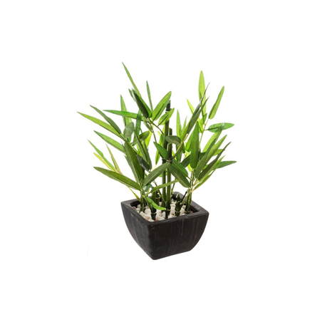 Bambou artificiel en pot noir 23 x 23 x 26cm