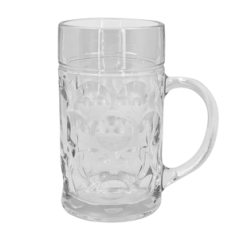 Chope à bière transparente en verre 20 x 14cm