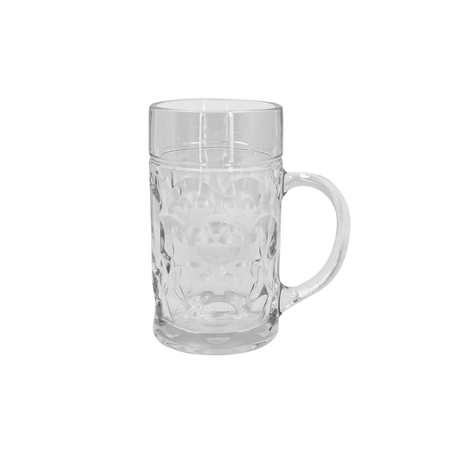 Chope à bière transparente en verre 20 x 14cm
