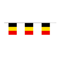 Guirlande drapeaux Belgique 10 fanions 20 x 30cm - papier Long. 400cm