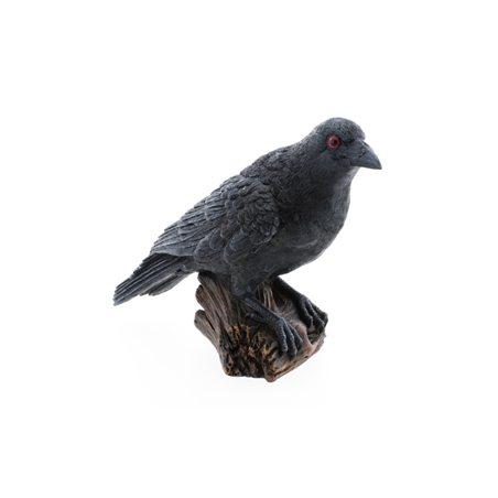 Corbeau noir en résine 17 x 7.5 x 13.5cm
