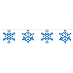 Guirlande de flocons bleu 10 fanions 19 x 20cm - papier Long. 420cm