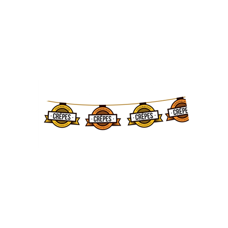 Guirlande Chandeleur - 10 fanions papier - Long 4m50