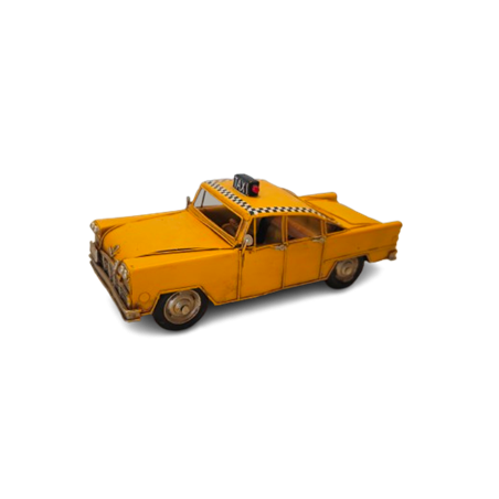 Taxi Jaune new-yorkais en métal - 25 x 10 x 9,5 cm