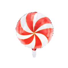Ballon géant aluminium Bonbon rouge - Diam. 45cm