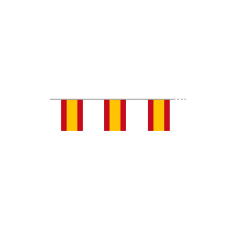 Guirlande drapeaux Espagne 10 fanions 21 x 30cm - papier Long. 420cm