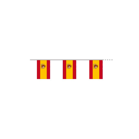 Guirlande Espagne - 12 fanions 14 x 21 cm -  tissu - Long. 420cm