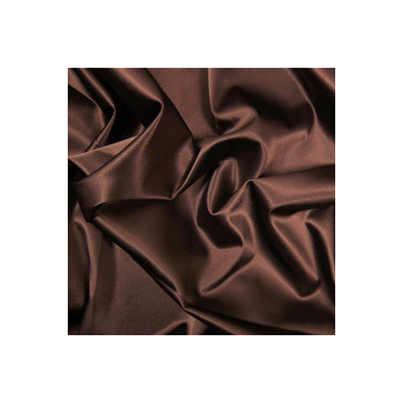 Tissu satin marron - Larg. 150cm (vendu au mètre)