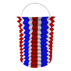 Lampion cylindrique en papier tricolore 16 cm