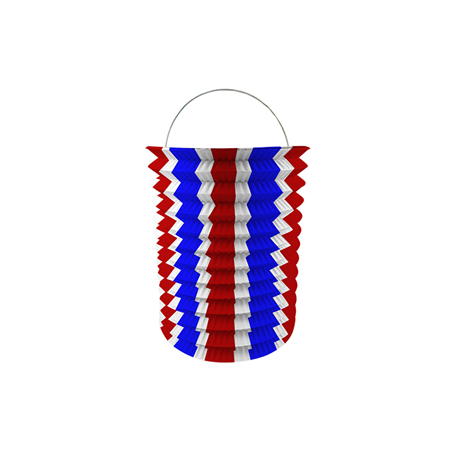Lampion cylindrique en papier tricolore 16 cm