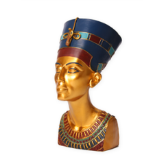 Buste de Nefertiti sur pied - résine - H. 34cm