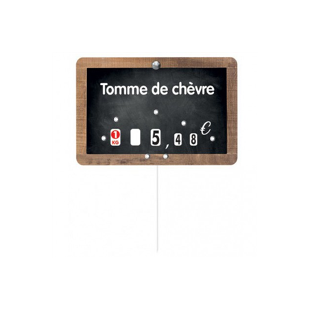 Étiquette de prix tomme de chèvre 12 x 8cm à roulettes