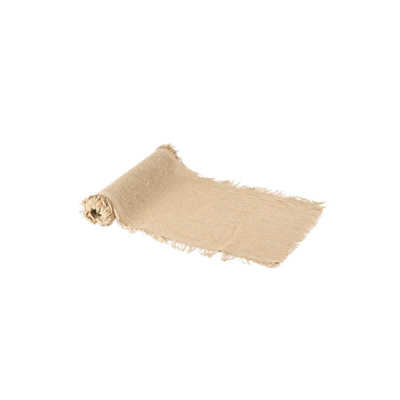 Chemin de table effiloché façon chanvre sable 30cm x 3m