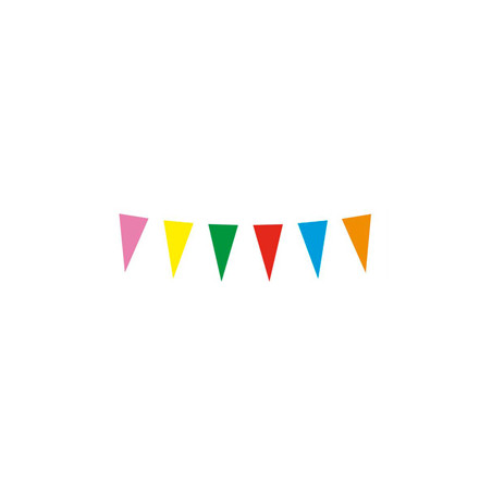 Lot de 2 guirlandes Kermesse fanions multicolores 20x30 - papier Long. 10m