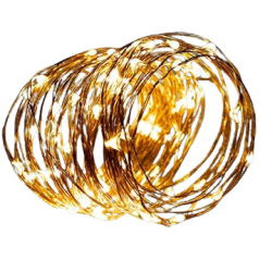 Guirlande Micro LED fil cuivre 50 LEDs Blanc Chaud avec timer - Long. 5 m