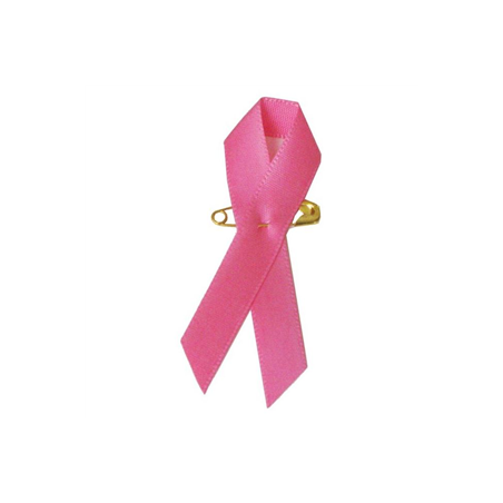 Ruban solidaire Octobre Rose polyester avec épingle à nourrice