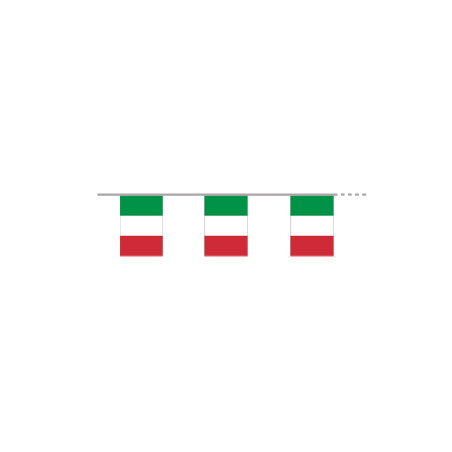 Guirlande drapeaux Italie 10 fanions 21 x 30cm - papier Long. 420cm