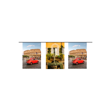 Guirlande Italie (photos) 10 fanions 21 x 30cm - papier Long. 420cm