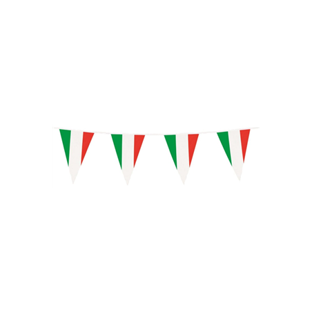 Guirlande drapeaux Italie 10 fanions pavillon 20 x 30cm - papier Long. 420cm