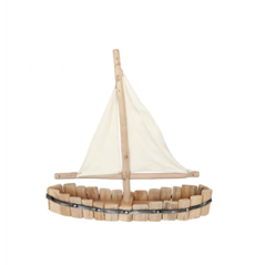 Bateau en bois et métal 49 x 13 x 47cm