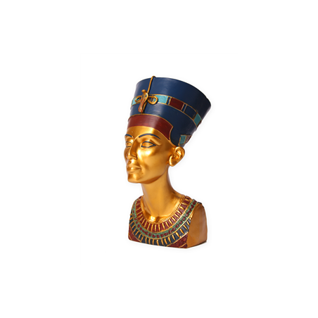 Buste de Nefertiti sur pied - résine - H. 34cm