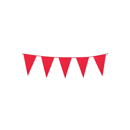 Guirlande de fanions rouges 30 x 20cm - plastique Long. 10m