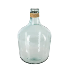 Vase Dame Jeanne en verre vert 27 x 42,5cm