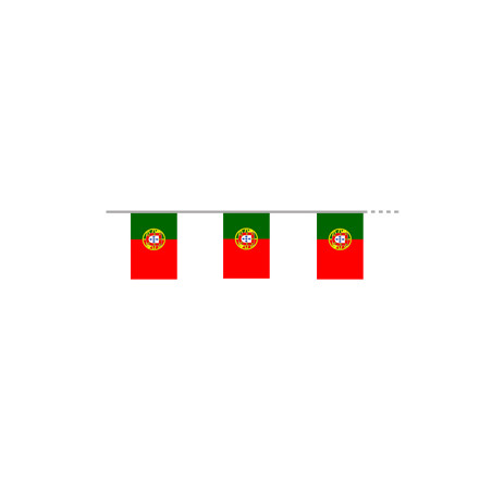 Guirlande drapeaux Portugal 10 fanions 20 x 30cm - papier Long. 420cm