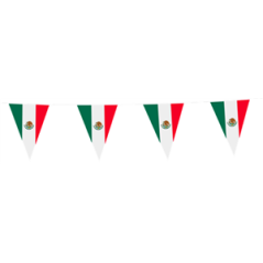 Guirlande drapeaux Mexique 10 fanions 20 x 30cm - papier Long. 420cm