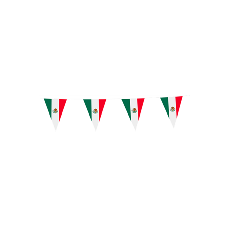 Guirlande drapeaux Mexique 10 fanions 20 x 30cm - papier Long. 420cm