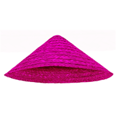 Chapeau conique en paille tressée rose - Taille adulte