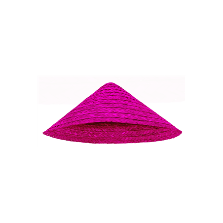 Chapeau conique en paille tressée rose - Taille adulte