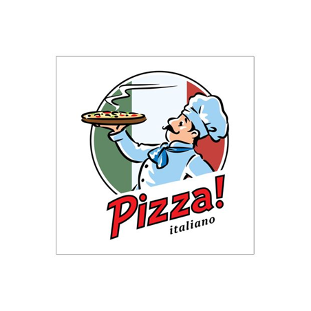 Visuel imprimé Italie Pizza Italiano 30 x 30cm sur support bristol 350 gr