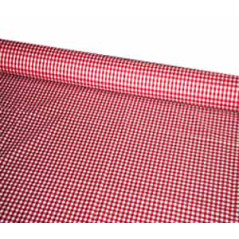 Tissu Vichy rouge- Larg. 150cm :  le ml