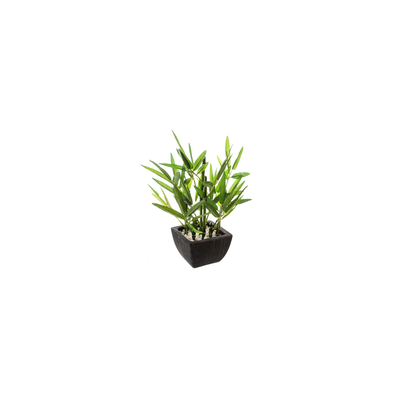 Bambou artificiel en pot noir 23 x 23 x 26cm