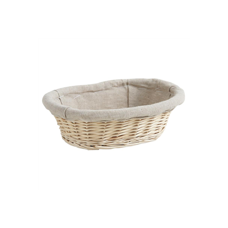Corbeille en osier blanc et jute 25 x 18 x 7 cm
