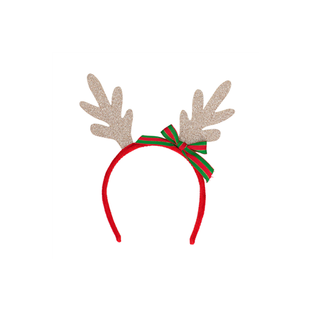 Serre Tête bois de rennes de Noël en tissu - Taille adulte
