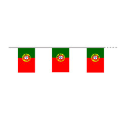 Guirlande drapeaux Portugal 10 fanions 20 x 30cm - papier Long. 420cm