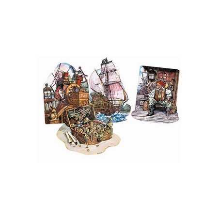 Set de 4 decors Pirates - carton